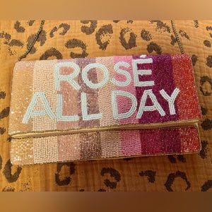 Rose All Day beaded clutch